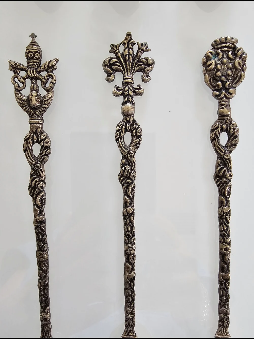 Antique Burdines Set of 12 Ornate Silver Plated Teaspoons, Made in Italy